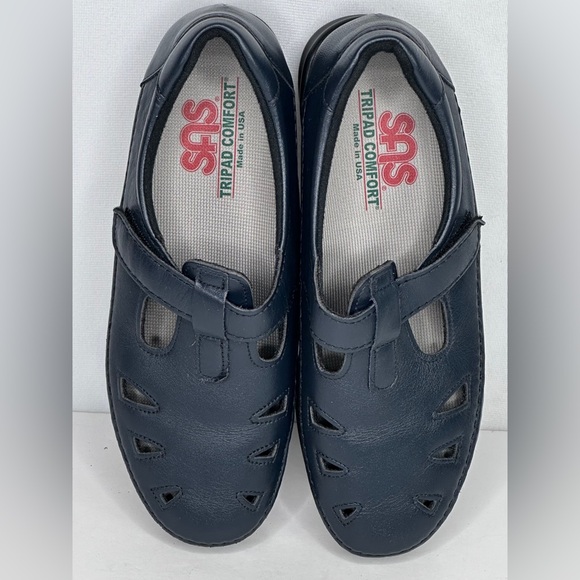 Sas Roamer Slip On Loafers Navy Blue Mary Jane T-strap Lightweight Sz‎ 7.5 - Picture 4 of 11